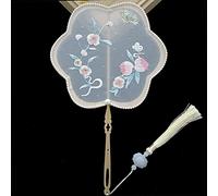 Lot de 5 éventails chinois brodés avec style ancien, accessoire de photographie pour scène de danse, long manche