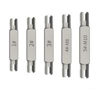 Lot de 5 extracteurs de tarauds hexagonaux à double tête en alliage d'acier argenté à double extrémité pour M5 M6 M8 pour vis M10 démontage de tarauds cassés