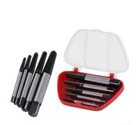 Lot de 5 extracteurs de vis avec guide de forage, conçus pour extraire des vis et boulons endommagés ou cassés, tailles couvrant 4 mm à 18 mm de diamètre