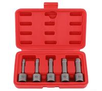 Lot de 5 extracteurs de vis endommagées 8 à 16 mm pour enlever les boulons cassés, extracteur de vis dénudé en acier rapide 4341 avec adaptateur de douille 1/2", kit de 5 pièces