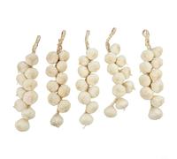 Lot de 5 faux ail pour fêtes d'Halloween et divers décors (ail blanc)