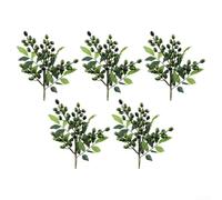 Lot de 5 faux bouquets de baies d'olive pour salle de conférence, centre de table, décoration de salle de conférence et bureau (vert)