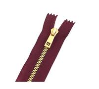 Lot de 5 fermetures éclair métalliques à extrémité fermée, n° 3, 15-30 cm, pour la couture de poches et de détails.,Viné,20 cm