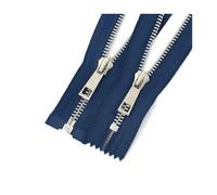 Lot de 5 fermetures éclair métalliques n° 5, de 15 à 80 cm. Disponibles ouvertes ou fermées. Conviennent pour la confection de jeans, sacs et autres vêtements.,Bleu marine,CloseEnd-15cm