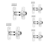 Lot de 5 fermoirs de porte en acier avec mécanisme de verrouillage à 90 degrés - Boulons coulissants en acier robuste pour garages et entrepôts - Loquets de porte de garage