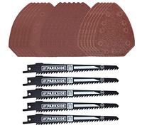Lot de 5 feuilles abrasives pour appareil combiné sans fil Parkside PKGA 20 Li B1 LIDL IAN 315586 (papiers abrasifs 6 x K60, 6 x K120, 6 x K240, 5 lames de scie à bois, pour scier du bois, du