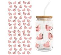 Lot de 5 feuilles d'autocollants de transfert UV DTF - Pour tasse de café en verre - Style papillon et fleurs - Pour gobelet en verre de 400 ml - Transparent
