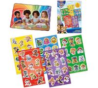 Lot de 5 feuilles d'autocollants Pat' Patrouille pour enfants | 60 autocollants imperméables en PVC | Autocollants amovibles et réutilisables pour scrapbooking, cahiers, cadeaux de fête, anniversaire