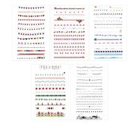 Lot de 5 feuilles d'autocollants pour création de cartes, scrapbooking, mariage pour scrapbooking, ligne de séparation, autocollant de livre d'or, motif de fleurs, pour écrire, dessiner, album