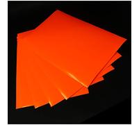 Lot de 5 feuilles de film de bricolage, au format Din A4, autocollant, pour artiste, traçage, orange fluo