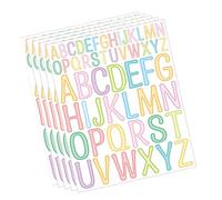 Lot de 5 feuilles de l'alphabet autocollantes pour récompenses - Lettres colorées - Pour scrapbooking - Journal intime