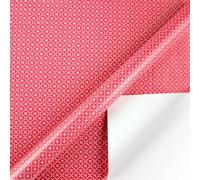 Lot de 5 feuilles de papier cadeau à imprimé floral - 50 x 70 cm - Décoration de fête - Plié - Papier d'art mural pour anniversaire, mariage (rouge)