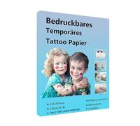 Lot de 5 feuilles de papier de tatouage temporaire imprimable format A4 pour imprimante à jet d'encre et laser, feuille de transfert d'image pour la peau