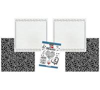 Lot de 5 feuilles de papier pour scrapbooking - Papier cartonné sur le thème de la musique - Autocollants double face pour scrapbooking, piano, symphonie, planificateur de récital, album, journal,