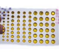 Lot de 5 feuilles de strass autocollants en acrylique topaze dorée - 3 tailles : 4 mm, 6 mm, 8 mm - Pour le corps et les cheveux - Pour cartes et invitations, travaux manuels