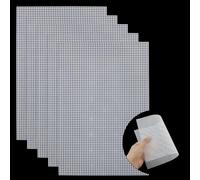 Lot de 5 feuilles de toile en plastique pour point de croix - Pour travaux manuels, bricolage - Blanc