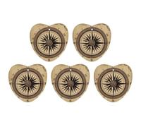 Lot de 5 feuilles d'encens parfumées à suspendre en forme de boussole et carte routière pour voiture, maison, voiture, décoration intérieure, forme d'amour, style gris