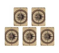 Lot de 5 feuilles d'encens parfumées à suspendre en forme de boussole et carte routière pour voiture, maison, voiture, décoration intérieure carrée, style blanc