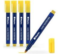 Waytex Lot de 5 Feutres Détecteurs de Faux Billets Facile et Rapide, Stylos Vérificateurs de Billets de banque, Testeurs euros et toutes monnaies