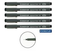 Lot De 5 Feutres Pigment Liner - Staedtler - Pointe 0.5mm - Noir