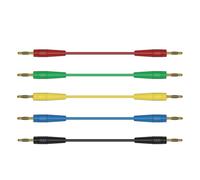 Lot de 5 fiches bananes de 2 mm - Conducteurs en métal solide et flexible - Connecteurs banane de 2 mm - Pour tests électroniques - Câbles de test électriques multicolores