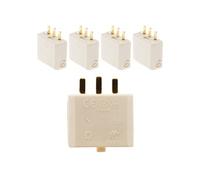 - Lot de 5 fiches DCL 2P+T boîte applique + point de centre - Blanc
