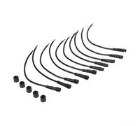 Lot de 5 fiches de câble LED IP65 - 2 broches - 22 AWG - Étanche - Noir - 2