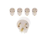 Zenitech - Lot de 5 fiches mâles 20A coudées 2 P+T - Blanc Blanc G