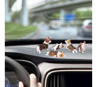 Lot de 5 figurines de bureau pour chien - Adorables chiots faits à la main pour votre lieu de travail - Décoration de maison de poupée en résine - Chien mignon en résine