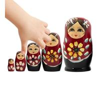 Lot de 5 figurines russes en bois faites à la main | Pour chambre d'enfant, cheminée, table de vacances, centre de chambre, entrée, décoration d'intérieur