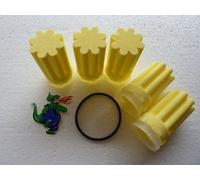 Lot de 5 filtres à huile Siku - 50 µm - Avec insert, brûleur en forme d'étoile et joint d'étanchéité - Jaune - Idéaux pour chauffage