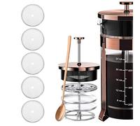 Lot de 5 Filtres à Mailles en Acier Inoxydable pour Cafetière à Piston 80 Mailles pour Cafetière à Piston 350 Ml