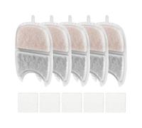 Lot de 5 filtres de rechange pour fontaine à eau - Absorbe les odeurs et les impuretés - Système de filtration triple couche avec éponges pour distributeur de 4 l - Avec acier inoxydable
