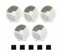 Lot de 5 Filtres de Remplacement pour Fontaine à Eau Eversweet Solo, Solo SE, 2S, 3 et 3 Pro - Filtration 4 Couches, Charbon Actif, Résine Échangeuse d'Ions, Pierres Minérales, sans Colle