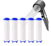 Lot de 5 filtres en coton PP pour pommeau de douche, élimination des résidus de chlore, cartouche de sédiments en polypropylène filtrée, noyau d'eau propre en coton pour pommeau de douche à effet