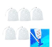 Lot de 5 filtres pour aspirateur de piscine de 30 cm | Filet de rechange | Accessoires pour aspirateur de piscine | Filtre en tissu | Sac en filet de nettoyage | Sac en filet | Avec fermeture à cordon