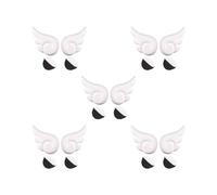 Lot de 5 fixations pour casque de moto en forme d'aile d'ange pour casque de snowboard Blanc 11,5 x 6,8 cm