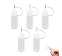 Lot de 5 flacons applicateurs à pointe de précision de 10 ml - Flacons applicateurs de liquide - Flacons de colle à pointe aiguille pour bricolage, quilling, huier, petits projets de collage
