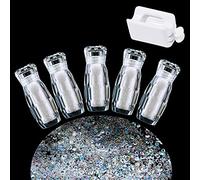 Lot de 5 flacons de micro perles de caviar pour ongles avec boîte de recyclage de poudre (couleur AB)
