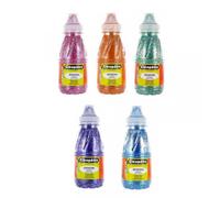 Lot De 5 Flacons De Peinture À L'eau Pailletée Cléopâtre 250ml Assortie