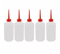 Lot de 5 flacons souples à ouverture pointue pour distribuer des pigments, de la peinture, de la colle, de l'encre, de la teinture - Réutilisables - 6,3 x 6,3 x 23,3 cm