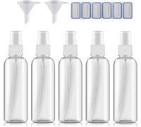 Lot De 5 Flacons Vaporisateurs Vides En Plastique Transparent De 100 Ml Pour Parfum, Huiles Essentielles, Cosmétiques