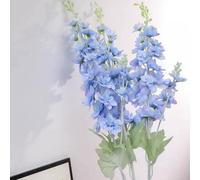Lot de 5 fleurs artificielles en delphinium à longue tige pour maison, bureau, jardin, table de mariage, vase, décoration de 88 cm, bleu