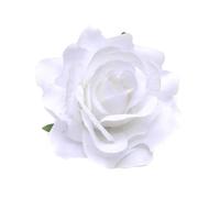 Lot de 5 fleurs for cheveux, coiffure DIY for mariée, tissu floqué, rose rouge, épingle à Pour Carnaval, Fête, Mariage(A-white)