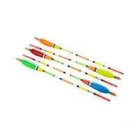 Lot de 5 flotteurs de pêche en bois de balsa avec rotation à 360 degrés pour un mouvement naturel d'appât, couleurs vives haute visibilité, idéal pour les rivières grossières et les eaux calmes (4 + 2
