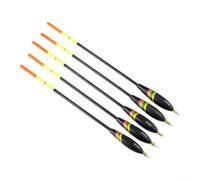 Lot de 5 flotteurs de pêche verticaux en bois Barguzinsky - Indicateur de frappe sensible - Noir - 20-23 cm