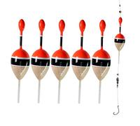 Lot de 5 flotteurs pour pêche en eau salée et en eau douce - 5-14 g - Pour crapet, perche, truite, 5 pieces color wood, Flotage 0.17oz 1.6"x4.8"