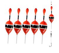 Lot de 5 flotteurs pour pêche en eau salée et en eau douce - 5-14 g - Pour crapet, perche, truite, 5 pieces red, Flotage 0.5oz 2"x5.28"