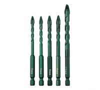 Lot de 5 forets en céramique pour carrelage, verre, béton, brique et métal avec tête tordue, pointe excentrique multifonction pour un perçage précis