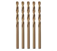 Lot de 5 forets métriques M35 en cobalt pour acier inoxydable trempé, acier rapide ultra-trempé avec 5 % de cobalt à pointe fendue, fabrication de précision, alésoir de trou en alliage d'aluminium (5